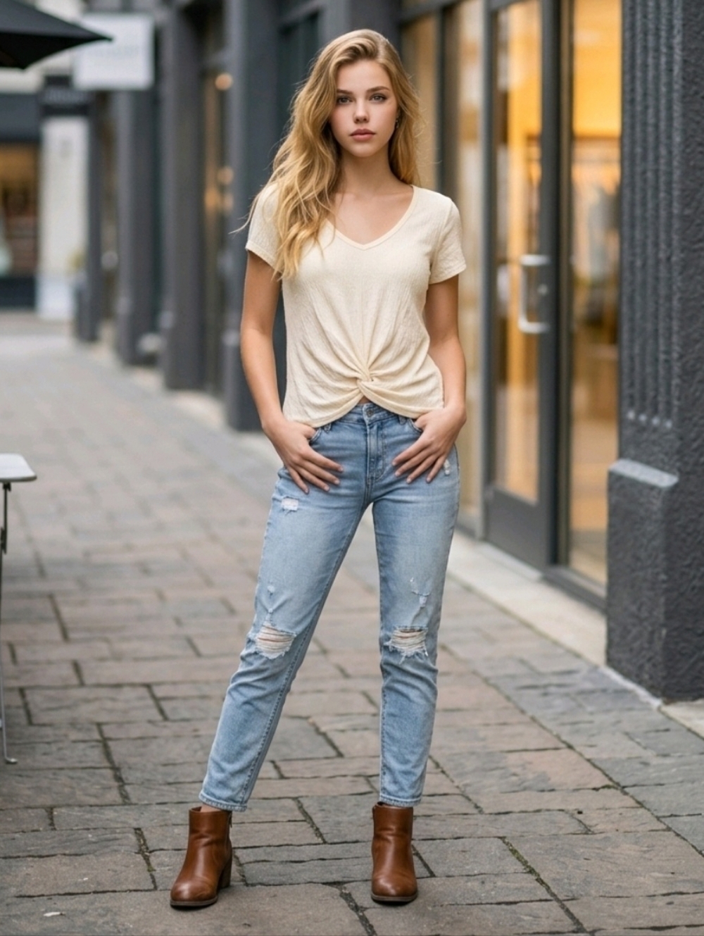 Arizona Jeans Company Lace Tee.